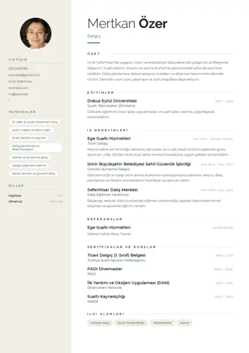 Dalgıç CV Örnekleri cv indir